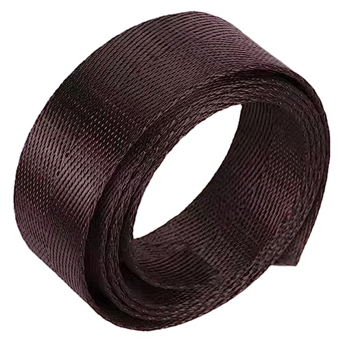 Nylon Gurtband Fischgrätenmuster, Nylon Gurtband 25mm 1 Zoll Fischgrätenband Multicolor 5/10/20 Yard DIY Basteln Reparatur(Coffee,20 yard) von DQZRTUECA