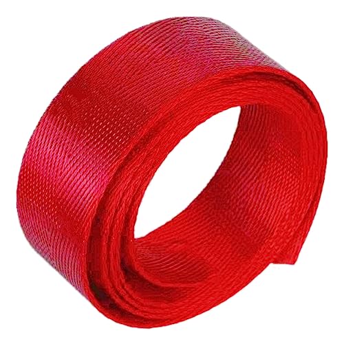 Nylon Gurtband Fischgrätenmuster, Nylon Gurtband 25mm 1 Zoll Fischgrätenband Multicolor 5/10/20 Yard DIY Basteln Reparatur(Red,20 yard) von DQZRTUECA