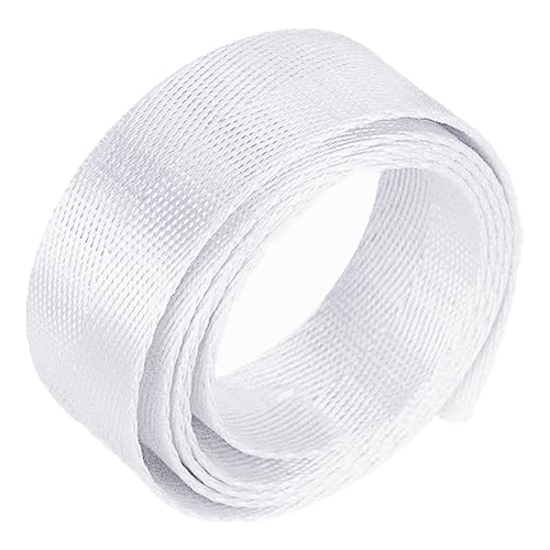 Nylon Gurtband Fischgrätenmuster, Nylon Gurtband 25mm 1 Zoll Fischgrätenband Multicolor 5/10/20 Yard DIY Basteln Reparatur(White,10 yard) von DQZRTUECA