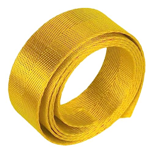 Nylon Gurtband Fischgrätenmuster, Nylon Gurtband 25mm 1 Zoll Fischgrätenband Multicolor 5/10/20 Yard DIY Basteln Reparatur(Yellow,5 yard) von DQZRTUECA