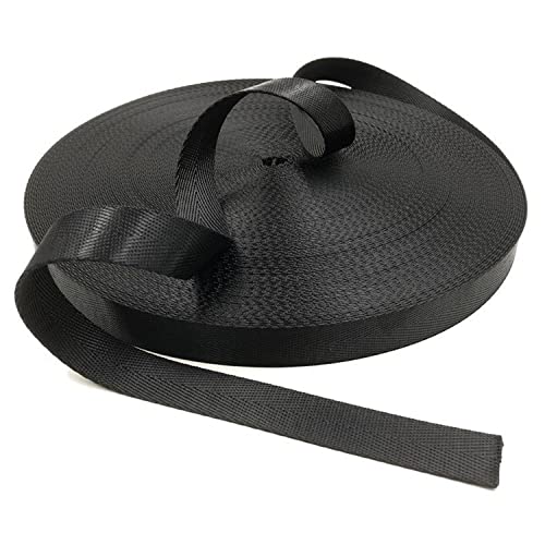 Nylon Gurtband Fischgrätenmuster, Nylon Gurtband 25mm 38mm Multicolor Mehrere Größen for Taschen Klettern DIY Outdoor Ausrüstung(Black,38mm/5 yard) von DQZRTUECA