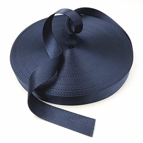 Nylon Gurtband Fischgrätenmuster, Nylon Gurtband 25mm 38mm Multicolor Mehrere Größen for Taschen Klettern DIY Outdoor Ausrüstung(Navy Blue,25mm/5 yard) von DQZRTUECA