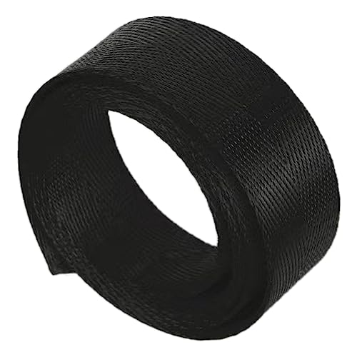 Nylon Gurtband Fischgrätenmuster, Nylon Gurtband 38mm Fischgräten Band Multicolor 5/10/20 Yard for Tasche Strap DIY Handwerk Reparatur(Black,20 yard) von DQZRTUECA