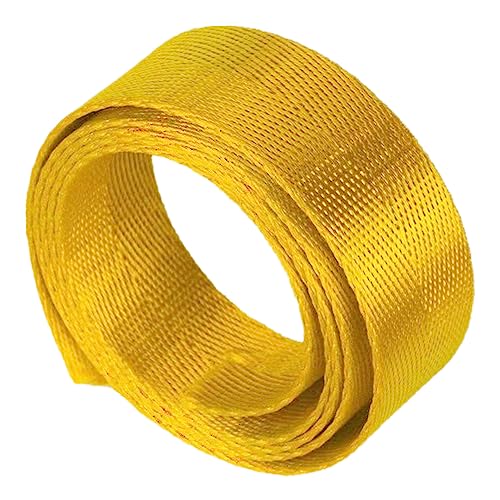 Nylon Gurtband Fischgrätenmuster, Nylon Gurtband 38mm Fischgräten Band Multicolor 5/10/20 Yard for Tasche Strap DIY Handwerk Reparatur(Yellow,20 yard) von DQZRTUECA