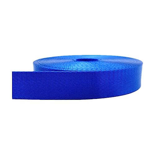 Nylon Gurtband Fischgrätenmuster, Nylon-Gurtband mit Fischgrätenmuster, 25 mm, mehrfarbig, 5/10/20 Yard(Blue,20 yard) von DQZRTUECA