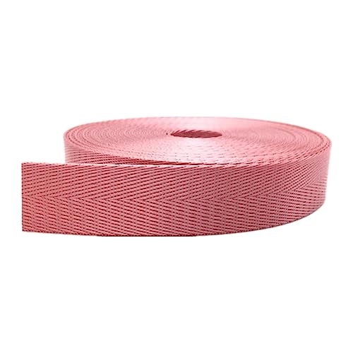 Nylon Gurtband Fischgrätenmuster, Nylon-Gurtband mit Fischgrätenmuster, 25 mm, mehrfarbig, 5/10/20 Yard(Pink,20 yard) von DQZRTUECA