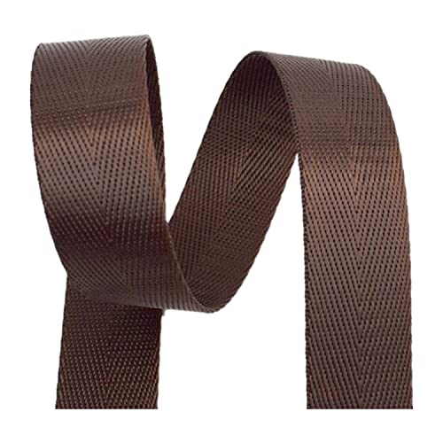 Nylon Gurtband Fischgrätenmuster, Nylongurt des gewebten Materials 1 Zoll-Breiten-mehrfarbige mehrfache Größen for Rucksack-Fracht-Haustier-Leine(Coffee,5 yard) von DQZRTUECA