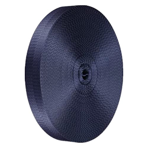 Nylon Gurtband Fischgrätenmuster, Nylongurt des gewebten Materials 1 Zoll-Breiten-mehrfarbige mehrfache Größen for Rucksack-Fracht-Haustier-Leine(Navy Blue,50 yard) von DQZRTUECA