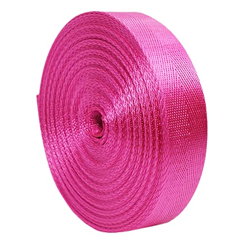 Nylon Gurtband Fischgrätenmuster, Nylongurt des gewebten Materials 1 Zoll-Breiten-mehrfarbige mehrfache Größen for Rucksack-Fracht-Haustier-Leine(Rose Red,10 yard) von DQZRTUECA