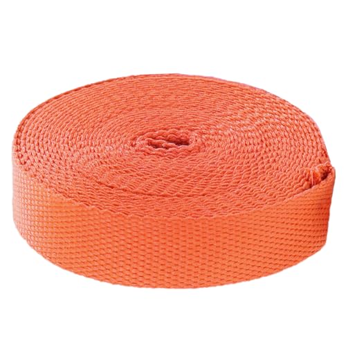 Nylon Gurtband Fischgrätenmuster, Polyester-Baumwollgurtband 5 Yards Mehrere Größen Multicolor for Tasche Gepäck Fracht(Orange,25 mm) von DQZRTUECA
