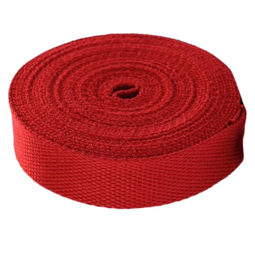 Nylon Gurtband Fischgrätenmuster, Polyester-Baumwollgurtband 5 Yards Mehrere Größen Multicolor for Tasche Gepäck Fracht(Red,20 mm) von DQZRTUECA