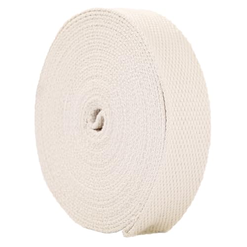 Nylon Gurtband Fischgrätenmuster, Polyester-Baumwollgurtband-Bänder 5 Yard for Taschen-Handwerk-Nähen Multicolor Mehrere Größen(Beige,20 mm) von DQZRTUECA