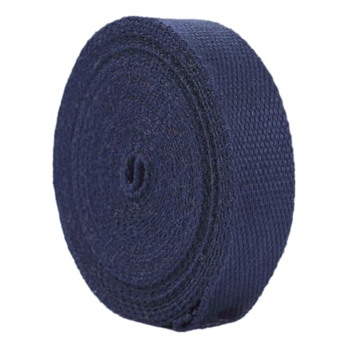 Nylon Gurtband Fischgrätenmuster, Polyester-Baumwollgurtband-Bänder 5 Yard for Taschen-Handwerk-Nähen Multicolor Mehrere Größen(Dark Blue,20 mm) von DQZRTUECA