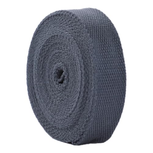 Nylon Gurtband Fischgrätenmuster, Polyester-Baumwollgurtband-Bänder 5 Yard for Taschen-Handwerk-Nähen Multicolor Mehrere Größen(Dark Grey,25 mm) von DQZRTUECA