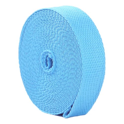 Nylon Gurtband Fischgrätenmuster, Polyester-Baumwollgurtband-Bänder 5 Yard for Taschen-Handwerk-Nähen Multicolor Mehrere Größen(Light Blue,50 mm) von DQZRTUECA