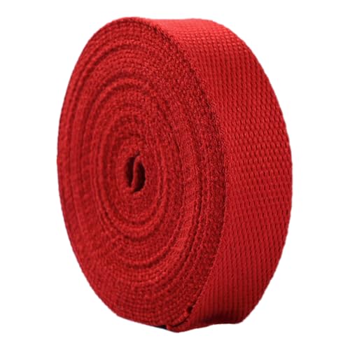 Nylon Gurtband Fischgrätenmuster, Polyester-Baumwollgurtband-Bänder 5 Yard for Taschen-Handwerk-Nähen Multicolor Mehrere Größen(Red,38 mm) von DQZRTUECA