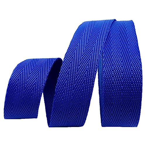 Nylon Gurtband Fischgrätenmuster, Polypropylen-Gurtband, 25 mm (1 Zoll) breit, 5/10/20 Yard Länge, strapazierfähig, mehrfarbig, mehrere Größen(Blue,5 yard) von DQZRTUECA