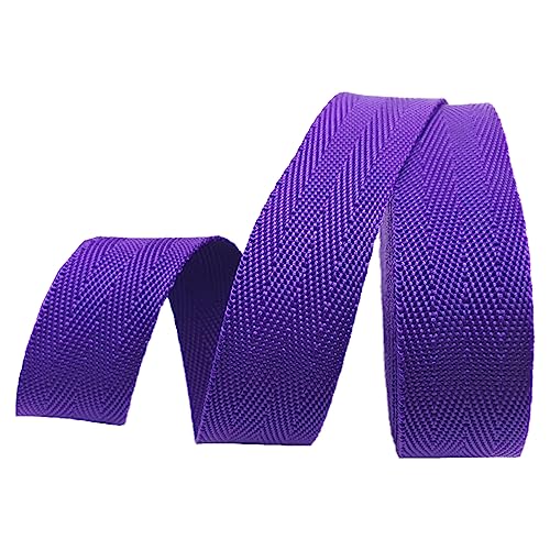 Nylon Gurtband Fischgrätenmuster, Polypropylen-Gurtband, 25 mm (1 Zoll) breit, 5/10/20 Yard Länge, strapazierfähig, mehrfarbig, mehrere Größen(Purple,20 yard) von DQZRTUECA