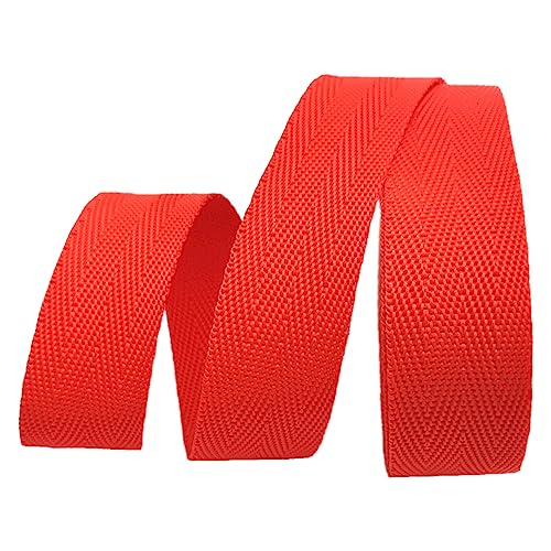 Nylon Gurtband Fischgrätenmuster, Polypropylen-Gurtband, 25 mm (1 Zoll) breit, 5/10/20 Yard Länge, strapazierfähig, mehrfarbig, mehrere Größen(Red,5 yard) von DQZRTUECA