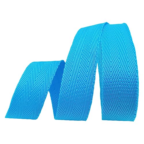 Nylon Gurtband Fischgrätenmuster, Polypropylen-Gurtband, 25 mm (1 Zoll) breit, 5/10/20 Yard Länge, strapazierfähig, mehrfarbig, mehrere Größen(Sky Blue,5 yard) von DQZRTUECA