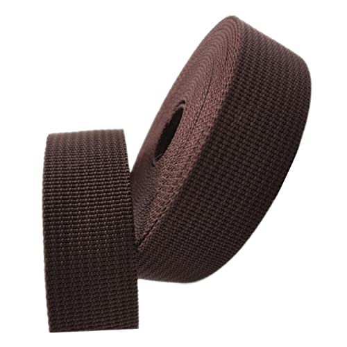Nylon Gurtband Fischgrätenmuster, Polypropylen-Gurtband, 38 mm Breite, 5–50 Yards, mehrfarbig, for Taschengriffe, Rucksäcke, Gepäckgurte(Coffee,20 yard) von DQZRTUECA