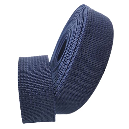 Nylon Gurtband Fischgrätenmuster, Polypropylen-Gurtband, 38 mm Breite, 5–50 Yards, mehrfarbig, for Taschengriffe, Rucksäcke, Gepäckgurte(Dark Blue,20 yard) von DQZRTUECA