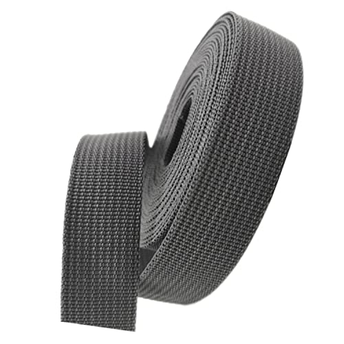 Nylon Gurtband Fischgrätenmuster, Polypropylen-Gurtband, 38 mm Breite, 5–50 Yards, mehrfarbig, for Taschengriffe, Rucksäcke, Gepäckgurte(Dark Grey,50 yard) von DQZRTUECA