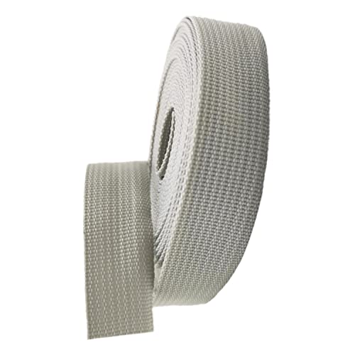 Nylon Gurtband Fischgrätenmuster, Polypropylen-Gurtband, 38 mm Breite, 5–50 Yards, mehrfarbig, for Taschengriffe, Rucksäcke, Gepäckgurte(Light Gray,50 yard) von DQZRTUECA