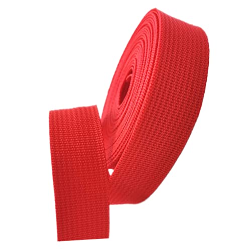 Nylon Gurtband Fischgrätenmuster, Polypropylen-Gurtband, 38 mm Breite, 5–50 Yards, mehrfarbig, for Taschengriffe, Rucksäcke, Gepäckgurte(Red,50 yard) von DQZRTUECA