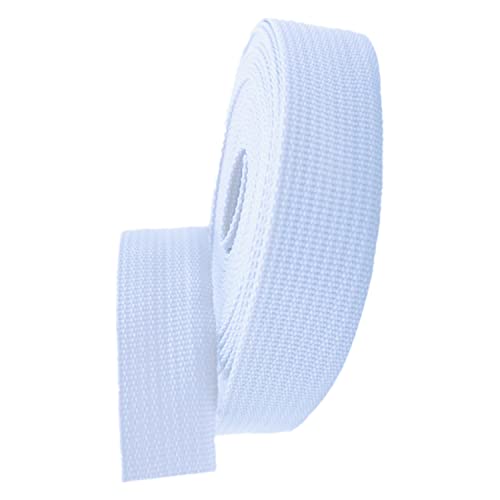 Nylon Gurtband Fischgrätenmuster, Polypropylen-Gurtband, 38 mm Breite, 5–50 Yards, mehrfarbig, for Taschengriffe, Rucksäcke, Gepäckgurte(White,10 yard) von DQZRTUECA