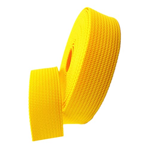 Nylon Gurtband Fischgrätenmuster, Polypropylen-Gurtband, 38 mm Breite, 5–50 Yards, mehrfarbig, for Taschengriffe, Rucksäcke, Gepäckgurte(Yellow,10 yard) von DQZRTUECA