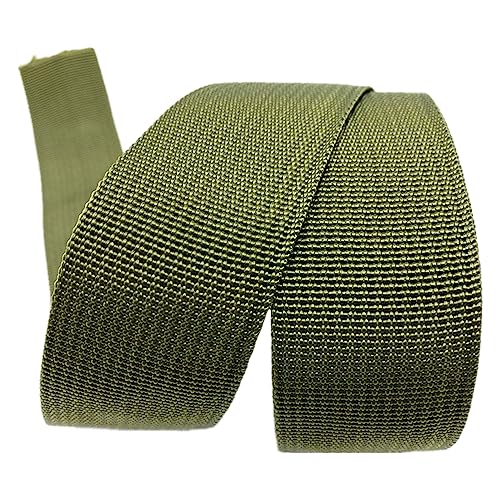 Nylon Gurtband Fischgrätenmuster, Polypropylen-Gurtband, 75 mm (3 Zoll), 4,5–9,1 m, for Stuhlreparatur, Outdoor-Heimwerkerbedarf, Schwarz/Armeegrün(Army Green,5 yard) von DQZRTUECA