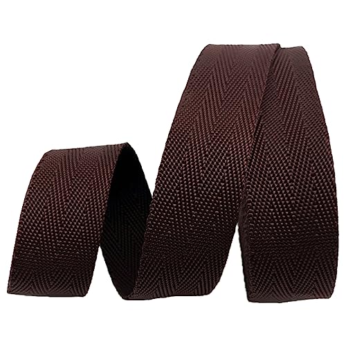 Nylon Gurtband Fischgrätenmuster, Schweres PP-Gurtband, 38 mm breit (1,5 Zoll), mehrfarbig, 5–20 Yards(Coffee,5 yard) von DQZRTUECA