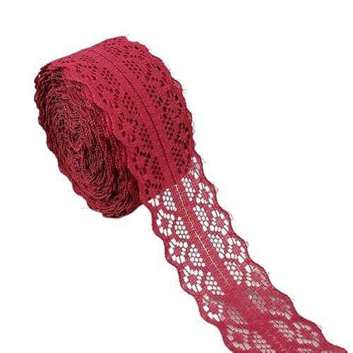 Retro-Schnitzbänder, 2er-Pack 10 Meter 30mm Spitzenband Mehrfarbig(30mm Lace Burgundy) von DQZRTUECA