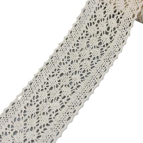 Retro-Schnitzbänder, Baumwollspitzenband 5 Meter Mehrfarbig(Beige) von DQZRTUECA