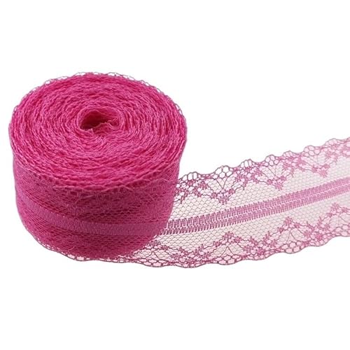 Retro-Schnitzbänder, DIY Handwerk aushöhlen 40 mm Spitzenband Band Geschenkverpackung Multicolor 10 Meter(Rose Red) von DQZRTUECA