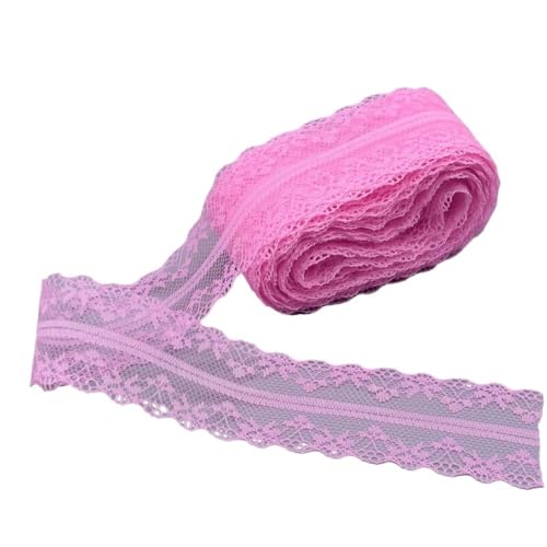 Retro-Schnitzbänder, Spitzenband, 40 mm breit, 9,1 m, mehrfarbig(Dark Pink) von DQZRTUECA