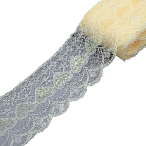 Retro-Schnitzbänder, Spitzenband, 75 mm breit, 5/10 Yards, mehrfarbig, for Heimwerker, Basteln, Hochzeitsdekoration(Beige) von DQZRTUECA