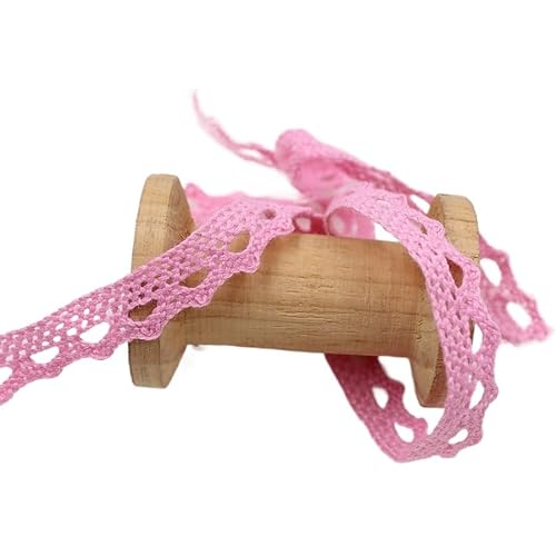 Retro-Schnitzbänder, Spitzenband aus Baumwolle, 10 mm, mehrfarbig, 4,5 m(Pink) von DQZRTUECA