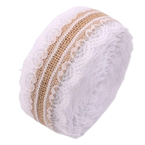 Retro-Schnitzbänder, Spitzenband aus Jute-Sackleinen, 2,5 cm x 2 m, mehrfarbig, Bastelrollen(C-21) von DQZRTUECA
