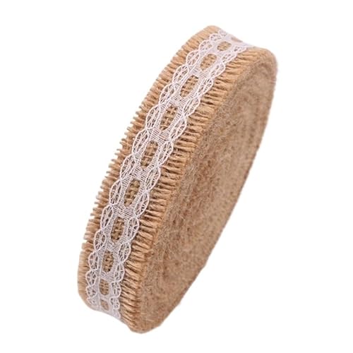 Retro-Schnitzbänder, Spitzenband aus Jute-Sackleinen, 2,5 cm x 2 m, mehrfarbig, Bastelrollen(C-27) von DQZRTUECA