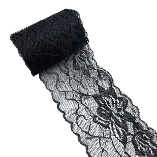 Retro-Schnitzbänder, Spitzenbesatzband, 4,5 m, 80 mm Breite, Polyester, mehrfarbig(Black) von DQZRTUECA