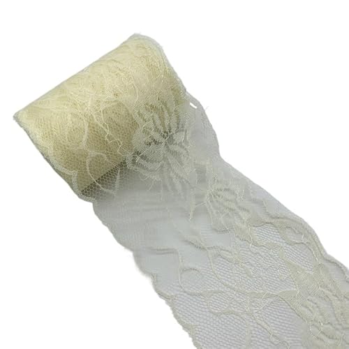 Retro-Schnitzbänder, Spitzenbesatzband, 4,5 m, 80 mm Breite, Polyester, mehrfarbig(Ivory) von DQZRTUECA