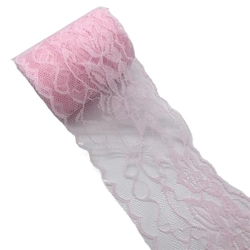 Retro-Schnitzbänder, Spitzenbesatzband, 4,5 m, 80 mm Breite, Polyester, mehrfarbig(Pink) von DQZRTUECA