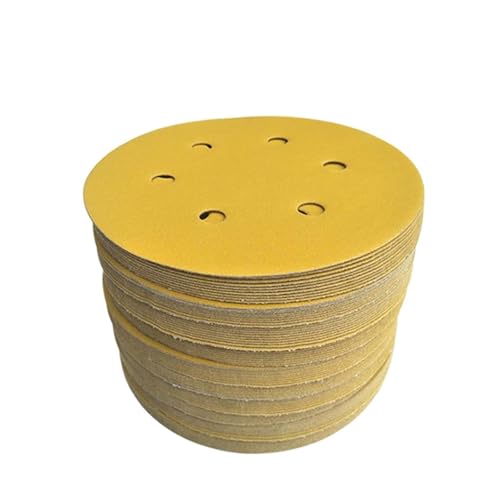 Schleifpapier-Scheiben, Schleifpapierscheibe 6 Zoll, 6 Löcher, Klettverschluss, Aluminiumoxid, 100 Stück, verschiedene Körnungen(180 Grit) von DQZRTUECA