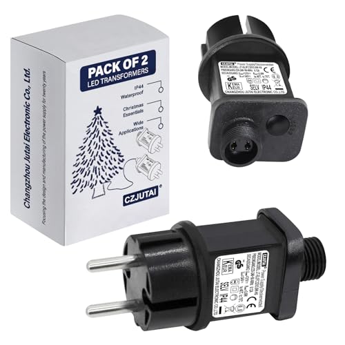 2 pack of 32V 3.6W LED-Netzteil – CZJUTAI JT-EL/FC32V3.6W Transformateur LED CZJUTAI IP44 - Zuverlässige Alimentation für Noël Beleuchtung mit Europäischer Steckdose (Socle à vis - Modus commuté) von DR. WATCH