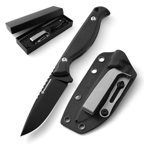DRACHENADER Gürtelmesser GT3 feststehendes Messer Outdoor 42a konform, Full tang Survival Messer klein mit Micarta Griff, inkl. Kydex Scheide und Geschenkbox, Voll-Schwarz DRACHENADER Gürtelmesser GT3 feststehendes Messer Outdoor 42a konform, Full tang Survival Messer klein mit Micarta Griff, inkl. Kydex Scheide und Geschenkbox, Voll-Schwarz von DRACHENADER
