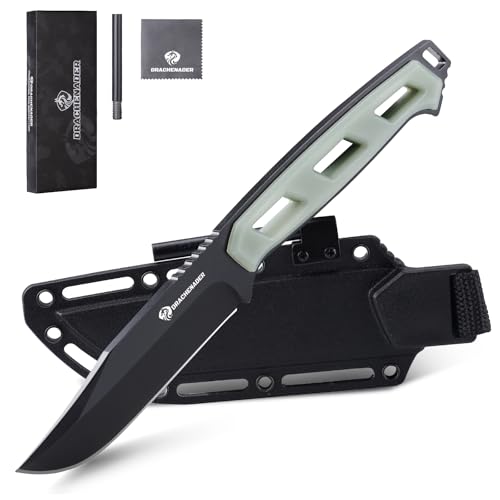 DRACHENADER Gürtelmesser SOLIXAR, 10 cm Klingenlänge Full Tang Messer, 5Cr13MoV Stahl, Messer Outdoor mit Feuerstahl und ABS Scheide, Schwarze Klinge+ Natur Griff DRACHENADER Gürtelmesser SOLIXAR, 10 cm Klingenlänge Full Tang Messer, 5Cr13MoV Stahl, Messer Outdoor mit Feuerstahl und ABS Scheide, Schwarze Klinge+ Natur Griff von DRACHENADER