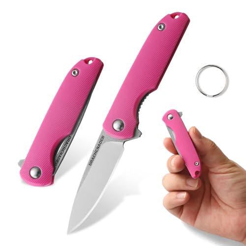 DRACHENADER Klappmesser Klein Klingenlänge 5, 2 cm Taschenmesser, 5Cr13Mov Stahl Mini Einhandmesser, Schlüsselanhänger Messer für Frauen Outdoor, Knallpink DRACHENADER Klappmesser Klein Klingenlänge 5, 2 cm Taschenmesser, 5Cr13Mov Stahl Mini Einhandmesser, Schlüsselanhänger Messer für Frauen Outdoor, Knallpink von DRACHENADER