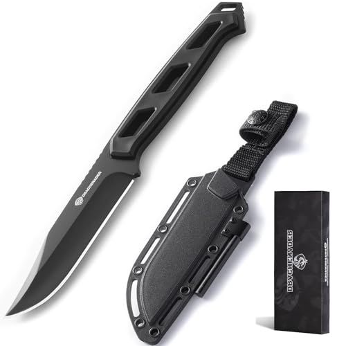 DRACHENADER Messer Outdoor SOLIXAR, 10 cm Klingenlänge, Gürtelmesser 5Cr13MoV Stahl, Feststehende Klinge Messer mit Feuerstahl und Kydex-Scheide, Voll-Schwarze DRACHENADER Messer Outdoor SOLIXAR, 10 cm Klingenlänge, Gürtelmesser 5Cr13MoV Stahl, Feststehende Klinge Messer mit Feuerstahl und Kydex-Scheide, Voll-Schwarze von DRACHENADER
